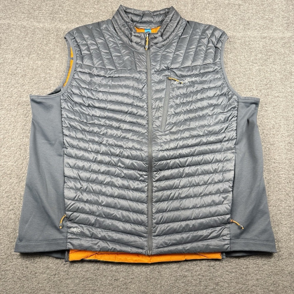 Eddie Bauer Vest Mens 2XL EB800 Puffer Full Zip First Ascent Goose Down Hike